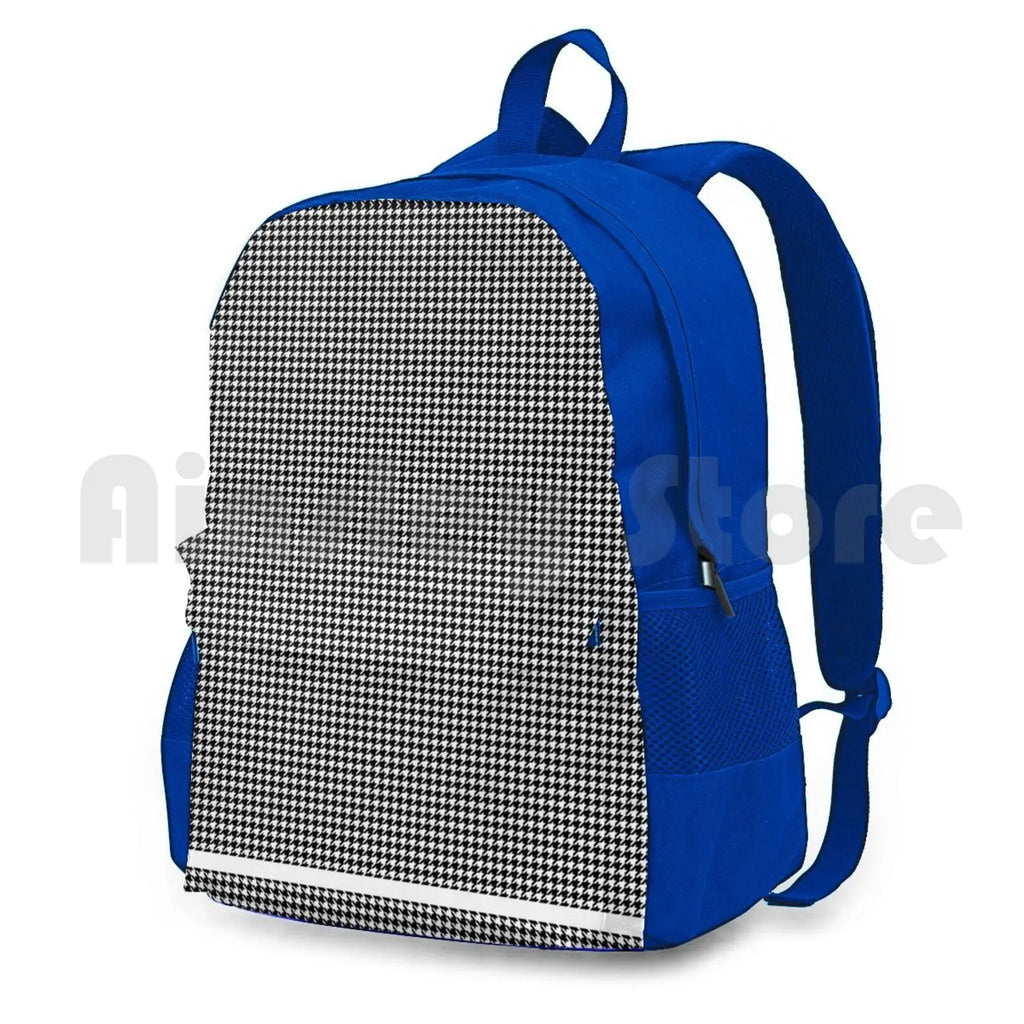 Vintage Houndstooth Outdoor Hiking Backpack Waterproof Camping Travel
