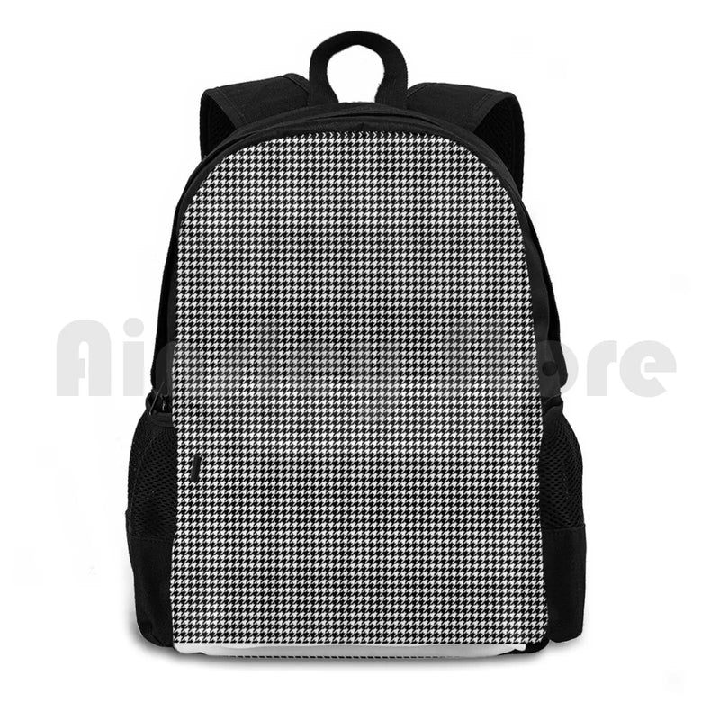 Vintage Houndstooth Outdoor Hiking Backpack Waterproof Camping Travel
