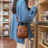 Vintage Messenger Bag Saddle Flap Shoulder Small