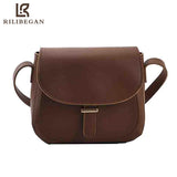 Vintage Women Crossbody Bag Leather PU Shoulder Handbag Square Bag Female