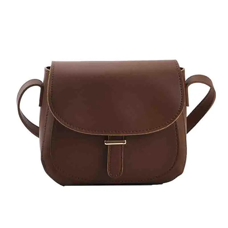 Vintage Women Crossbody Bag Leather PU Shoulder Handbag Square Bag Female