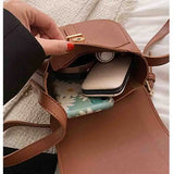 Vintage Women Crossbody Bag Leather PU Shoulder Handbag Square Bag Female