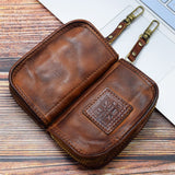 Classic Waist Key Bag Leather Calfskin Wallet Zipper Close