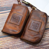 Classic Waist Key Bag Leather Calfskin Wallet Zipper Close