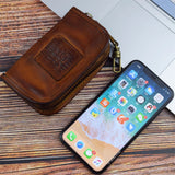 Classic Waist Key Bag Leather Calfskin Wallet Zipper Close