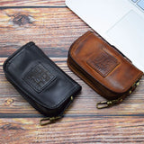 Classic Waist Key Bag Leather Calfskin Wallet Zipper Close