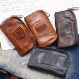 Classic Waist Key Bag Leather Calfskin Wallet Zipper Close