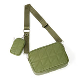 Women's PU Leather Square Handbag Diamond Pattern Shoulder Bag