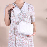 Women's PU Leather Square Handbag Diamond Pattern Shoulder Bag