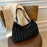 Classic Women's Ruched Shoulder Subaxillary Bags Large Capacity