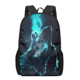 Fierce Wolf 3D Print School Bags 16-inch Kids Backpack Book Bag