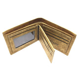 Vintage Brown Men's Wallet with Coin Zipper