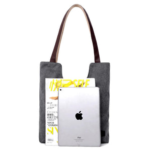 Vintage Gray Women Shopping Bag Casual Shoulder Handbag