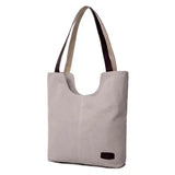Vintage Gray Women Shopping Bag Casual Shoulder Handbag