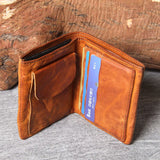 Classic Leather Wallet Vintage Style Men Wallet Multi-function Document Bag