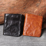 Classic Leather Wallet Vintage Style Men Wallet Multi-function Document Bag