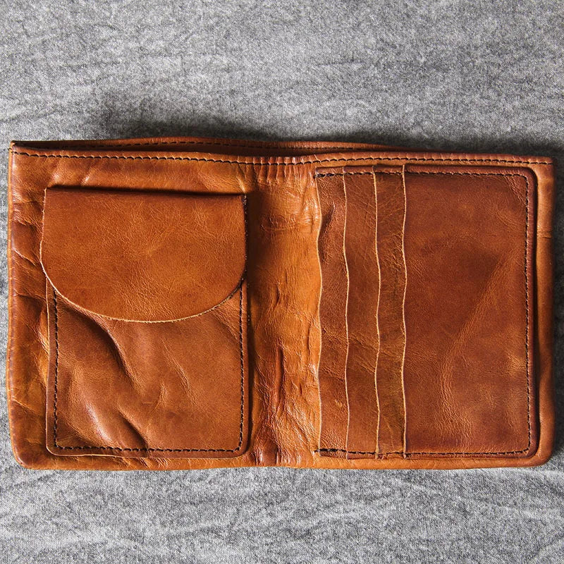 Classic Leather Wallet Vintage Style Men Wallet Multi-function Document Bag