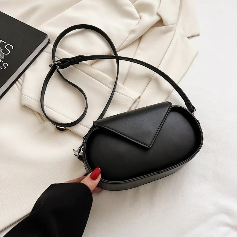 Classy Oval Shaped Women's Bags Triangle Cover Shoulder Bag Female Commuter Bag