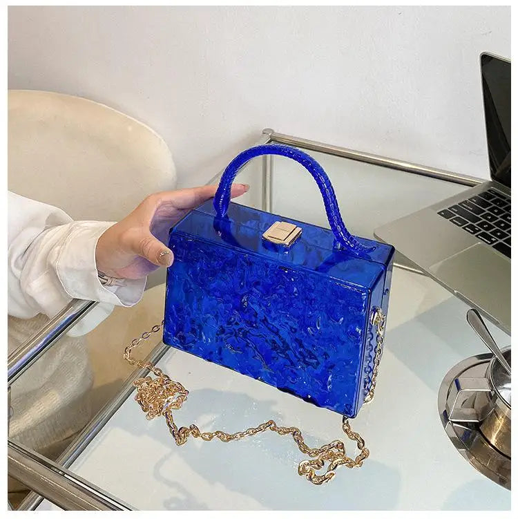 Clear Acrylic Box Evening Bag Top Handle Dinner Clutch Purses Crossbody Bag