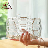 Clear Acrylic Box Party Clutch Geometric Pattern Evening Bag