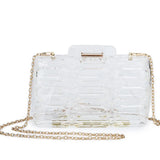 Clear Acrylic Box Party Clutch Geometric Pattern Evening Bag