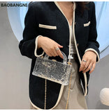 Clear Acrylic Evening Bag Top Handle Clutch Crystal Hand