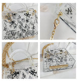 Clear Acrylic Jelly PVC Bag Trapezoid Box Transparent Handle Crossbody Bags