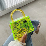 Clear Acrylic Jelly PVC Bag Trapezoid Box Transparent Handle Crossbody Bags