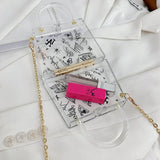 Clear Acrylic Jelly PVC Bag Trapezoid Box Transparent Handle Crossbody Bags