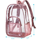 Clear Heavy Duty Transparent Backpack - Pink