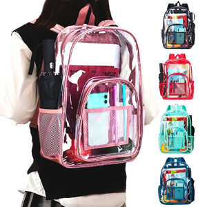 Clear Heavy Duty Transparent Backpack - Pink
