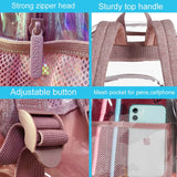Clear Heavy Duty Transparent Backpack - Pink