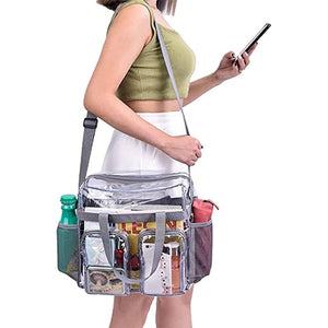 Clear Stadium Approved Shoulder Bag with Zipper Closure