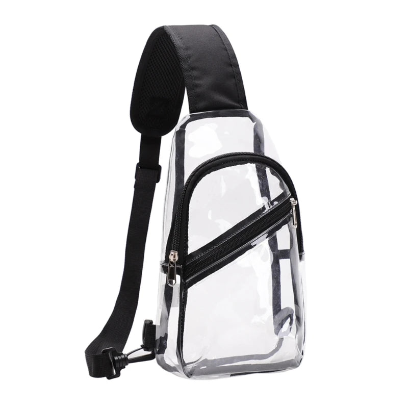 Clear Casual Travel Chest Bag for Men Women PVC Sling Chest Pouch
