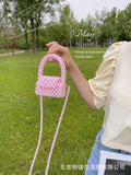 Clear Colored Crystal Beaded Shoulder bags Women Beads Small Clutch Handbag