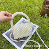 Clear Colored Crystal Beaded Shoulder bags Women Beads Small Clutch Handbag