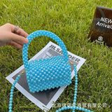 Clear Colored Crystal Beaded Shoulder bags Women Beads Small Clutch Handbag