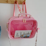 Clear Front Pocket Transparent Backpack Large Capacity