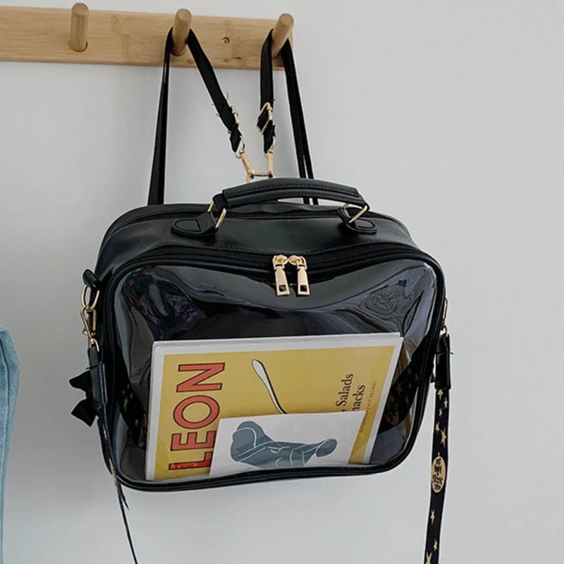 Clear Front Pocket Transparent Backpack Large Capacity
