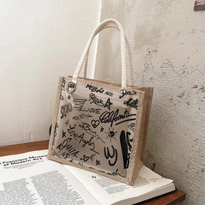 Clear Graffiti Handbag Transparent Shoulder Beach Tote Clutch