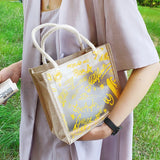 Clear Graffiti Handbag PVC Transparent Bags Women Shoulder Beach Jelly Purse