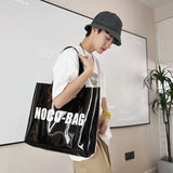 Clear PVC Letters Large Capacity Tote Bags