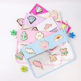 Clear Nylon Cosmetic Bag with Glitter Varsity Letter Patches
