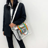 Clear PVC Shoulder Bag Women Handbag Jelly Square Bag Transparent Crossbody