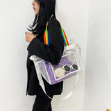 Clear PVC Shoulder Bag Women Handbag Jelly Square Bag Transparent Crossbody