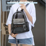 Clear PVC Women Backpack Transparent Solid Backpack Travel School