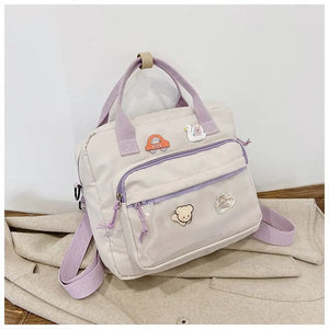 Canvas Mini Backpack for Teens Women, Daily Shopping Rucksack