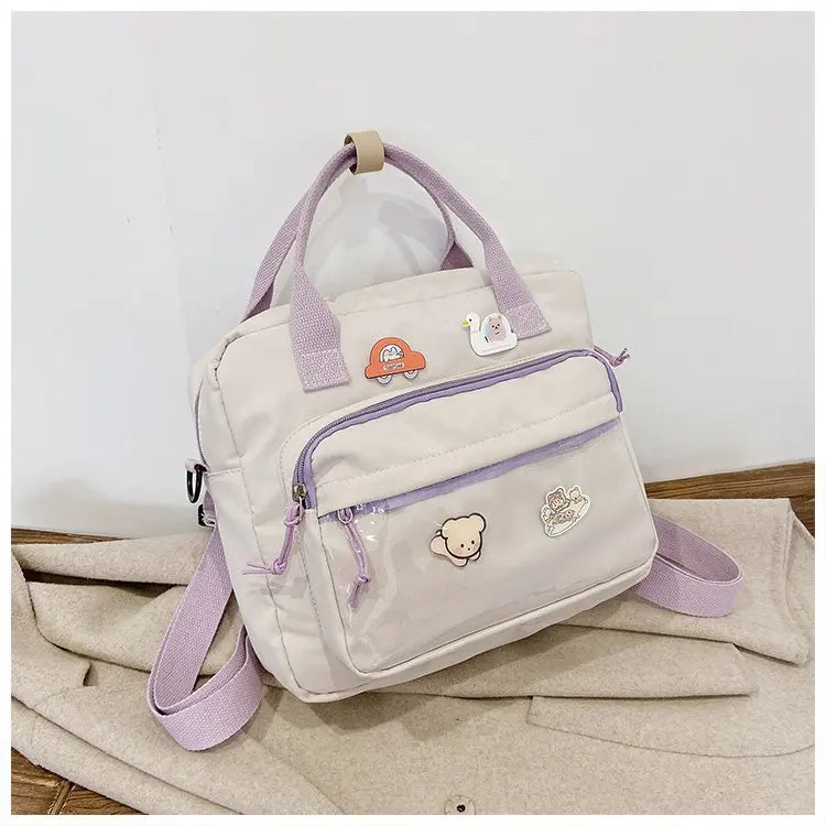 Canvas Mini Backpack for Teens Women, Daily Shopping Rucksack