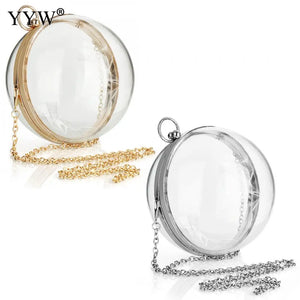 Clear PVC Round Crossbody Bag Transparent Women Handbag
