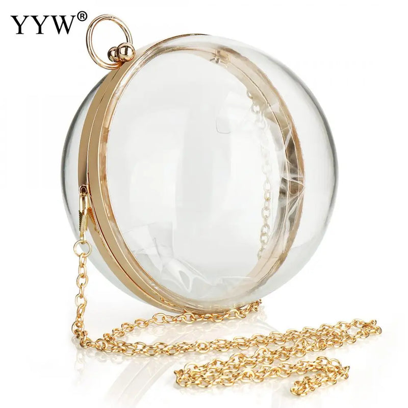 Clear PVC Round Crossbody Bag Transparent Women Handbag